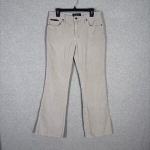 Y2K Vintage LEI Bootcut Corduroy Pants Size 9 Creamy Gray Flare Academia Neutral
